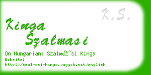 kinga szalmasi business card